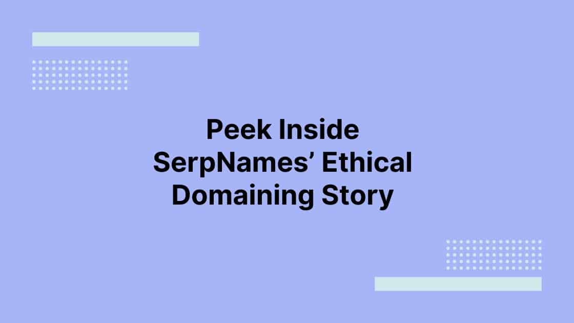 SerpNames ethical domaining story