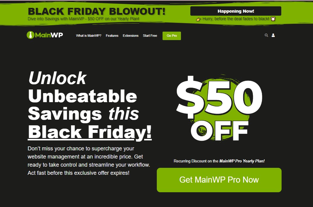 MainWP Black Friday Deals